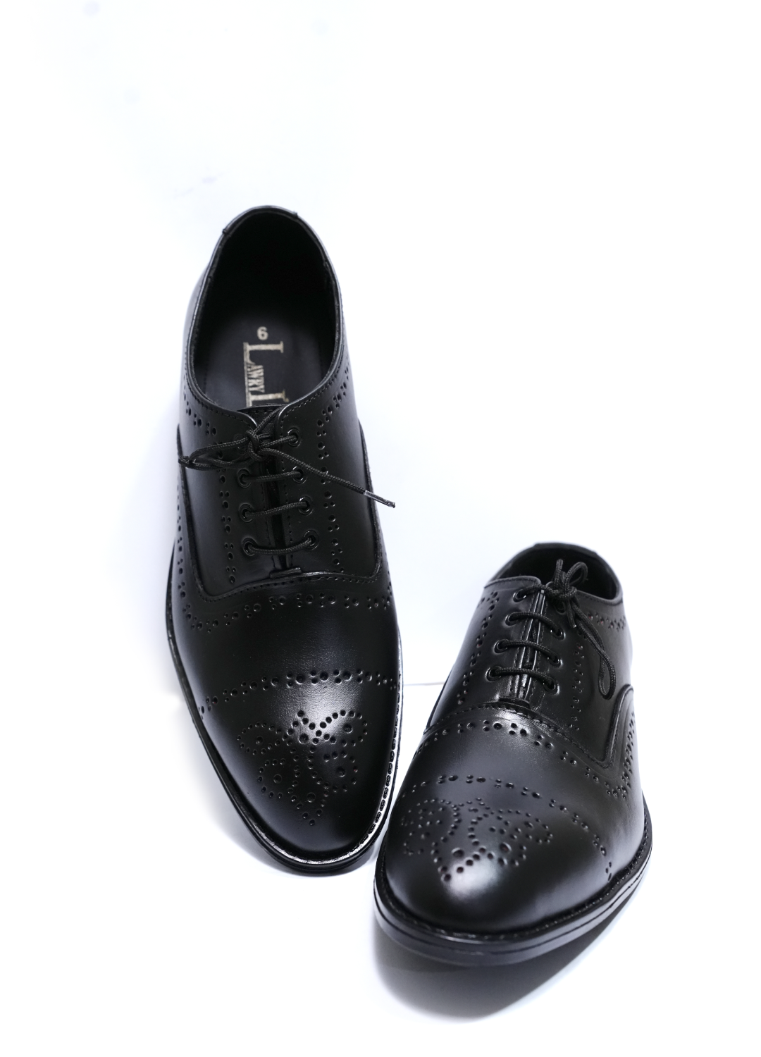 L-0046 Mens Black Oxford Brogue Formal Shoe