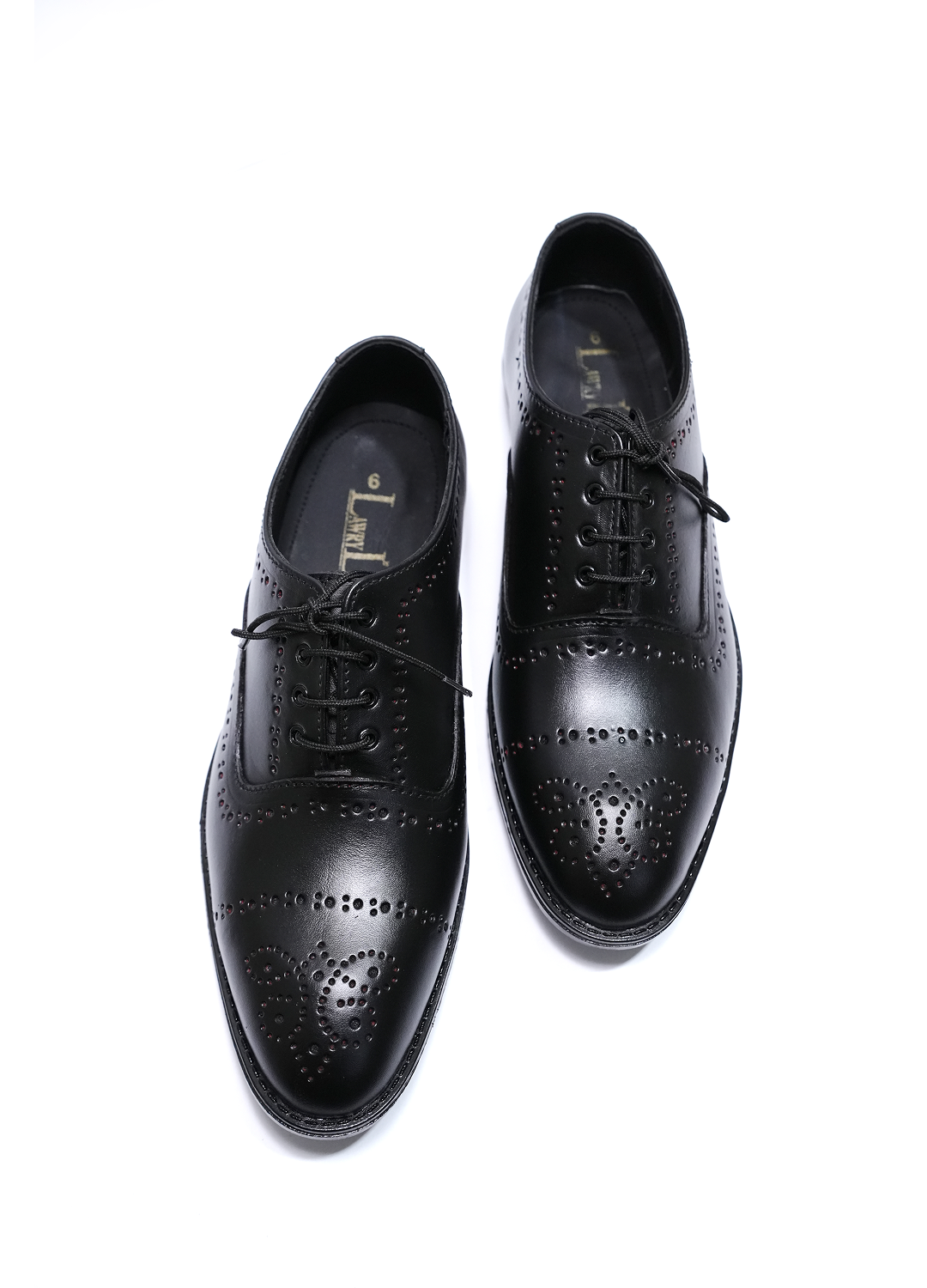 L-0046 Mens Black Oxford Brogue Formal Shoe