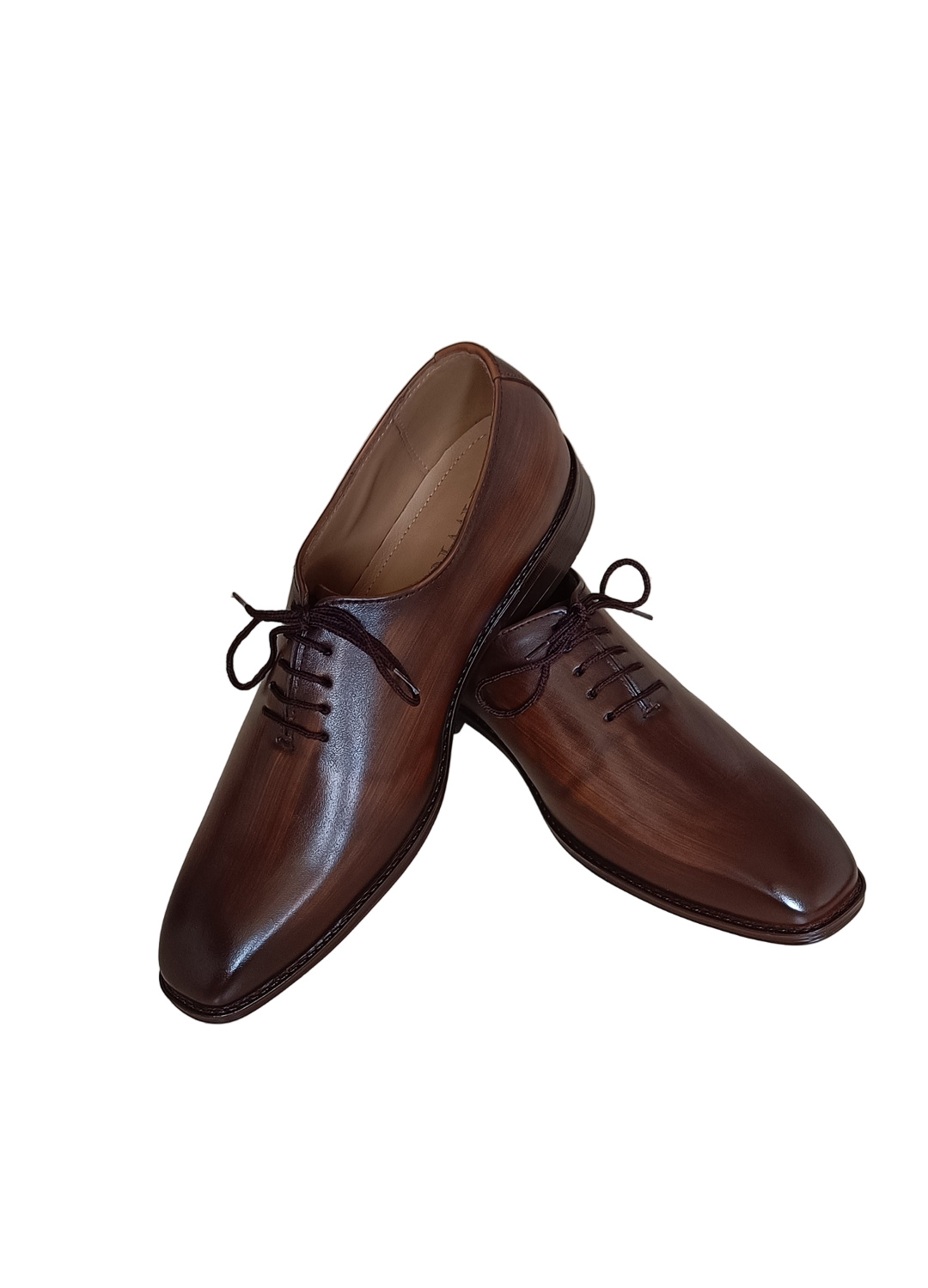 L-1905 Wholecut Wooden Texture Brown Formal Shoe