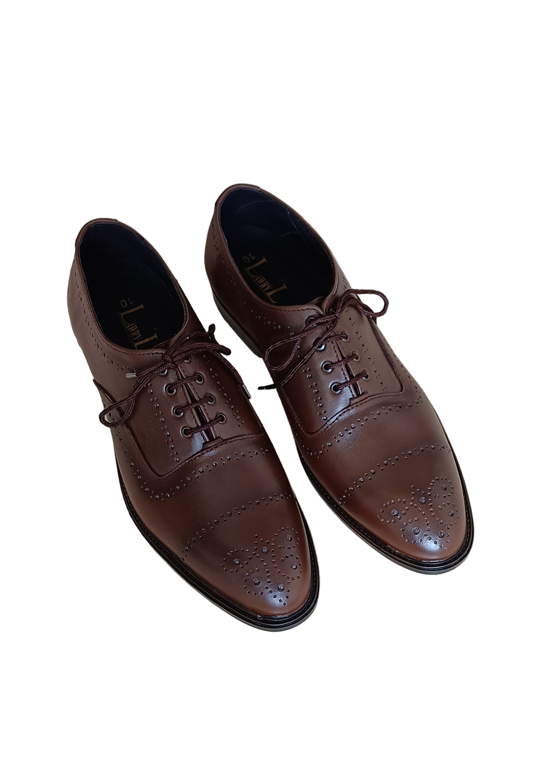 L-0046 Mens Brown Oxford Brogue Formal Shoe