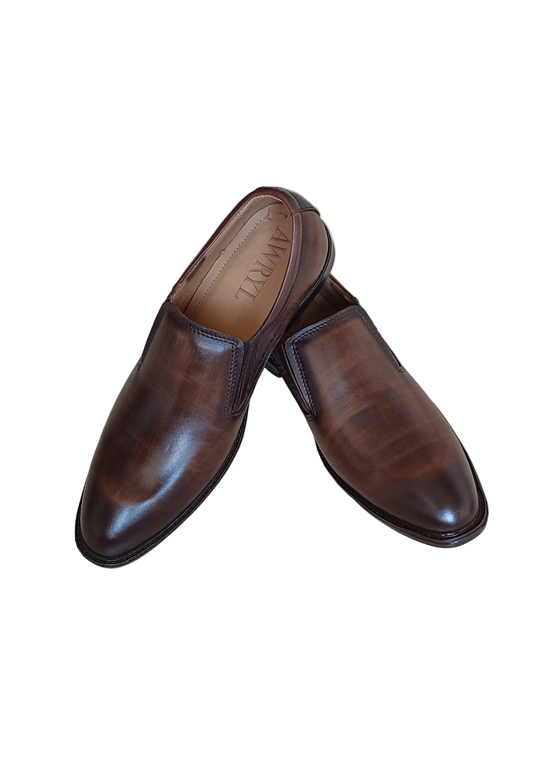 L-0035 Wooden Texture Brown Formal Shoe