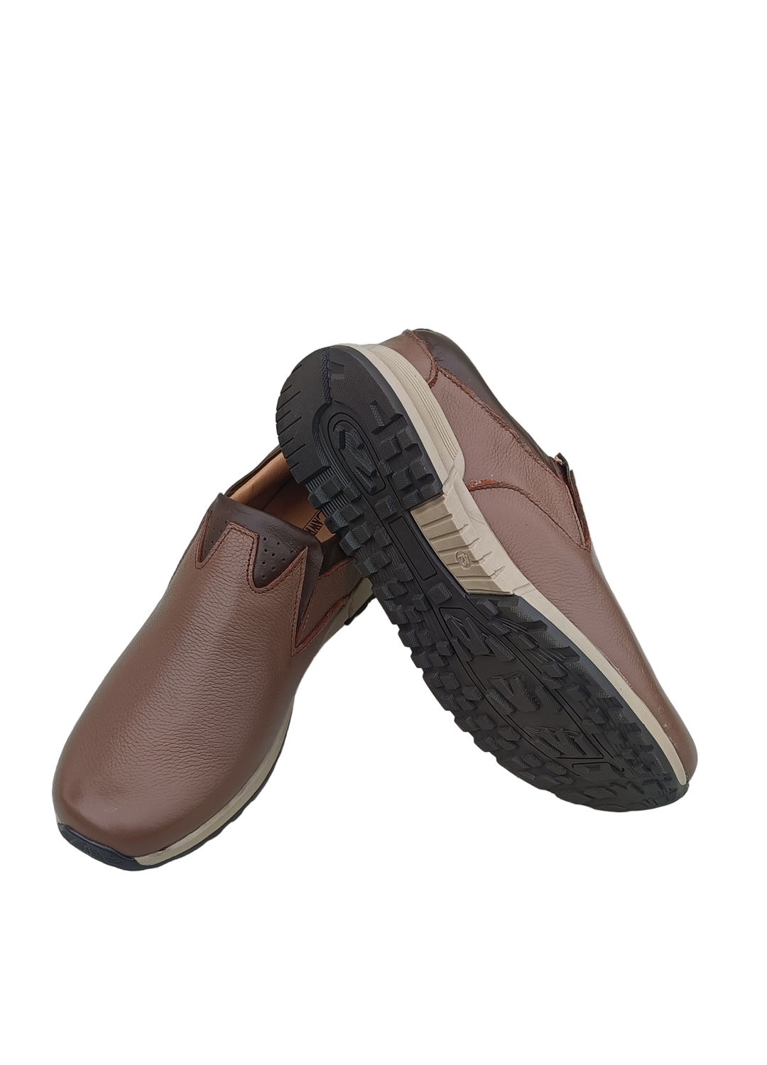 L-0026 Matte Finish Milt Brown Leather Jogger