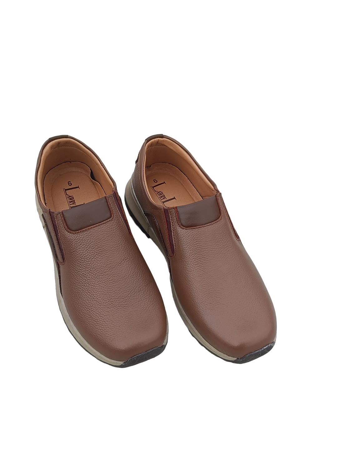 L-0027 Matte Finish Milt Brown Leather Jogger