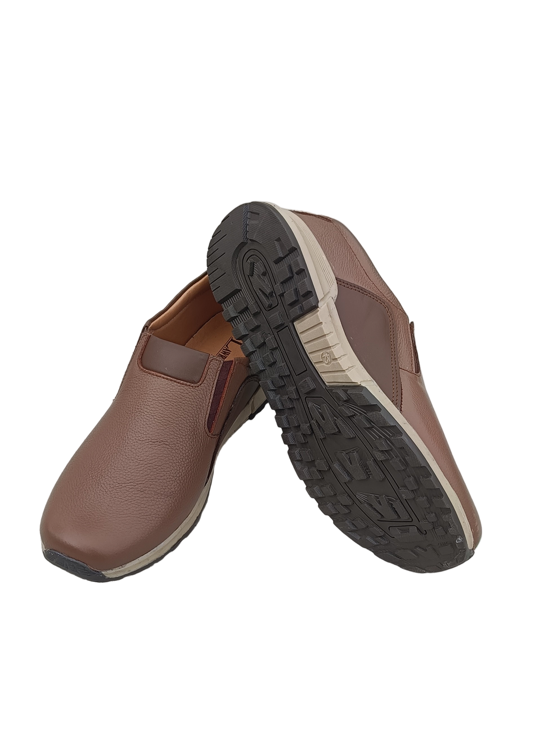 L-0027 Matte Finish Milt Brown Leather Jogger