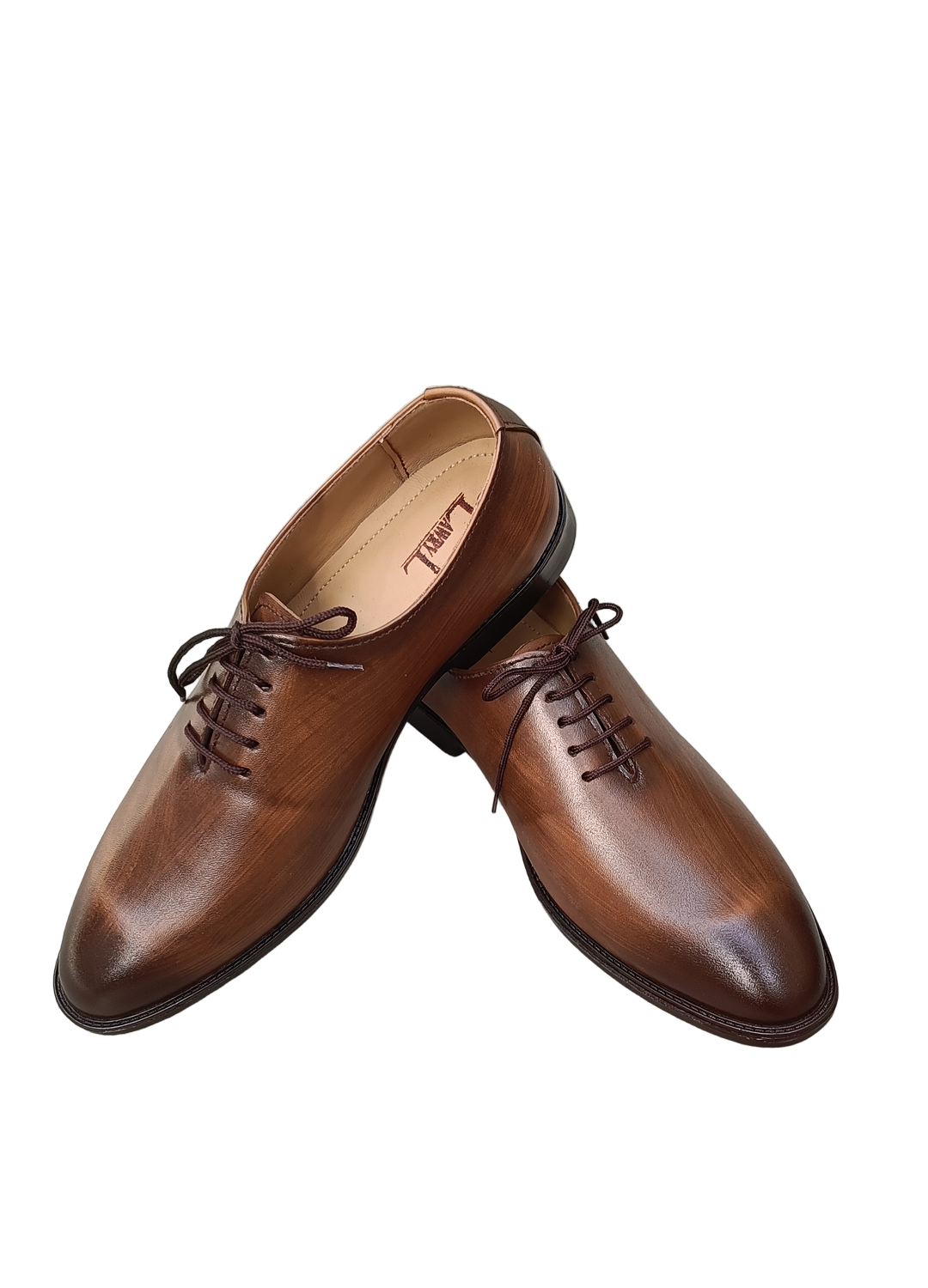 L-0042 Wholecut Wooden Texture Mustard Brown Formal Shoe