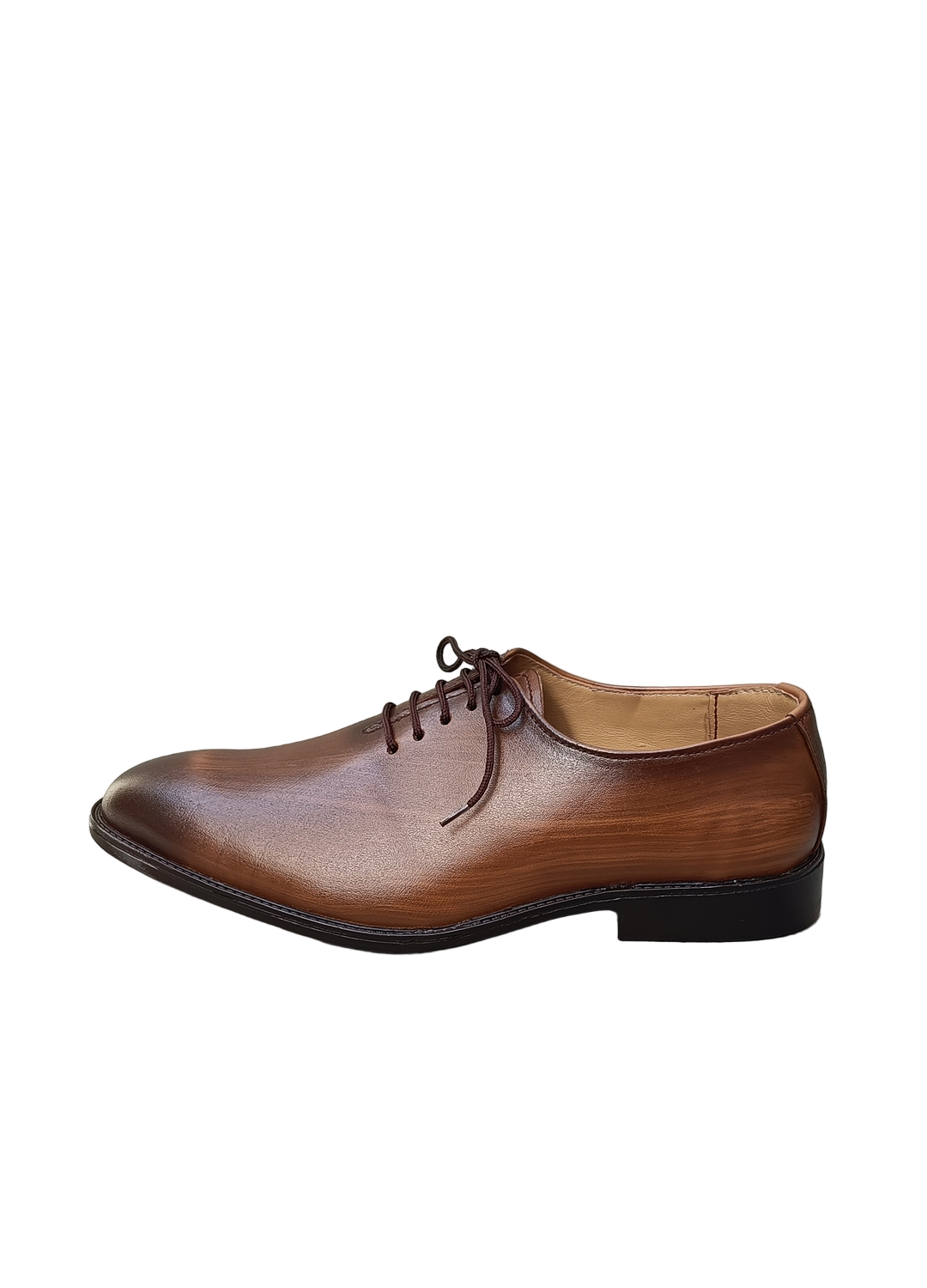 L-0042 Wholecut Wooden Texture Mustard Brown Formal Shoe